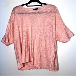 Eileen Fisher XL knit top Organic Linen Melange Peach Pullover Sweater light